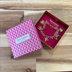 Juicy Couture Gold & Sparkle Charm Bracelet NIB